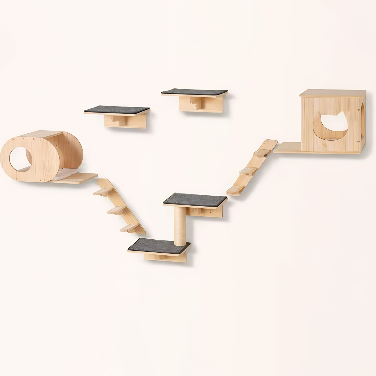 Como - Wall-Mounted Cat Shelves Playground