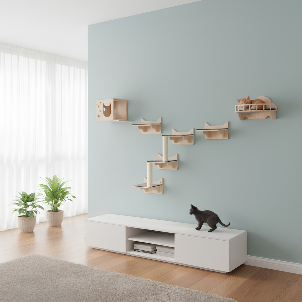 Como - Wall-Mounted Cat Shelves Playground
