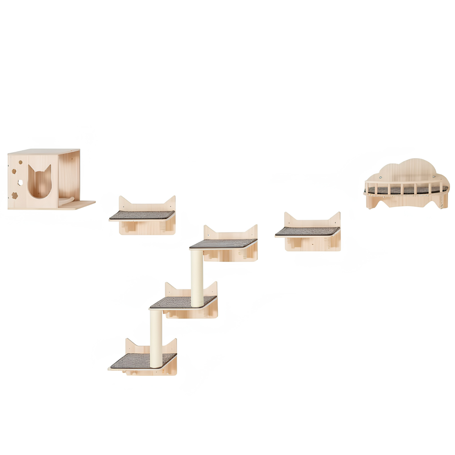 Como - Wall-Mounted Cat Shelves Playground