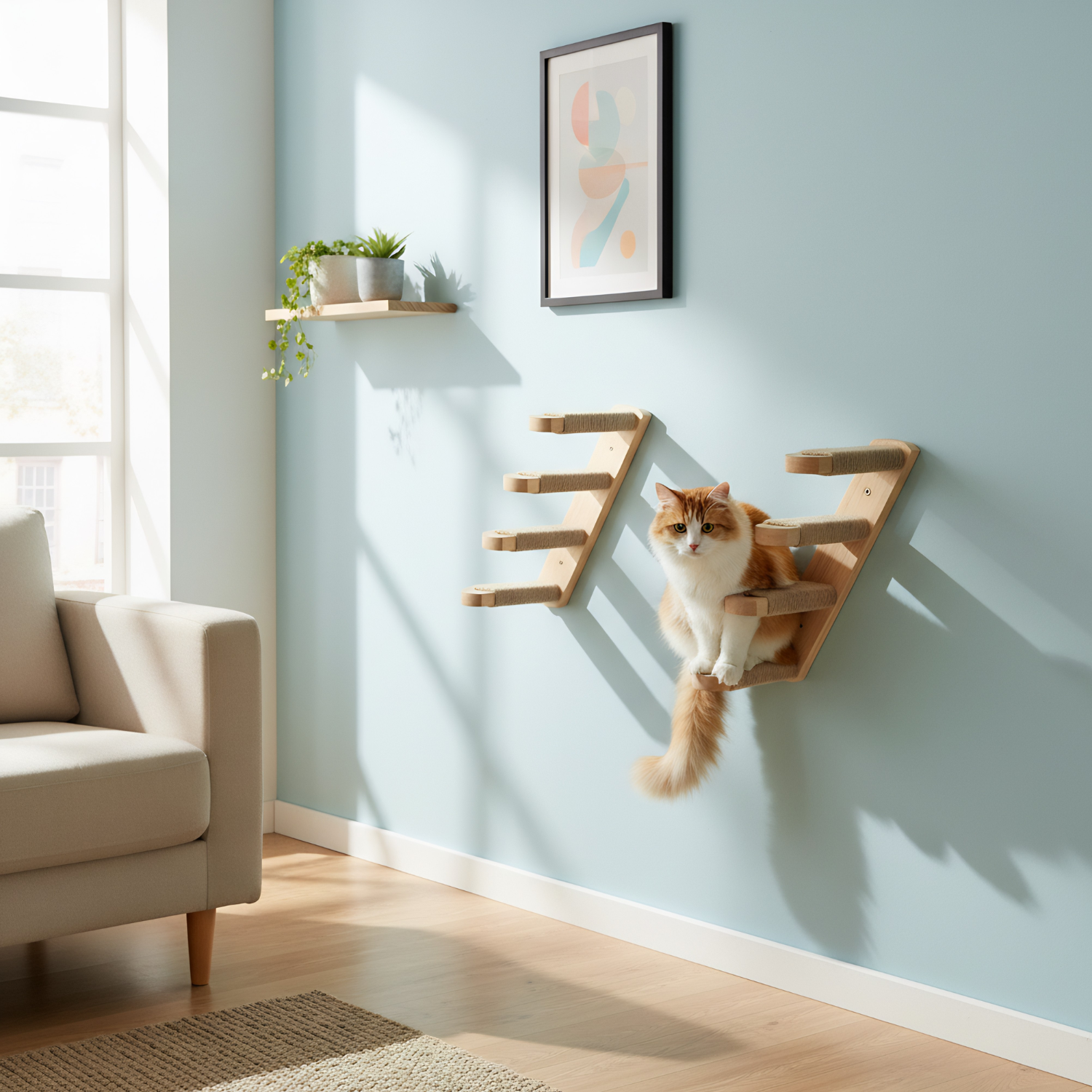 Ischia - Wall-Mounted Cat Perch and Activity Suite