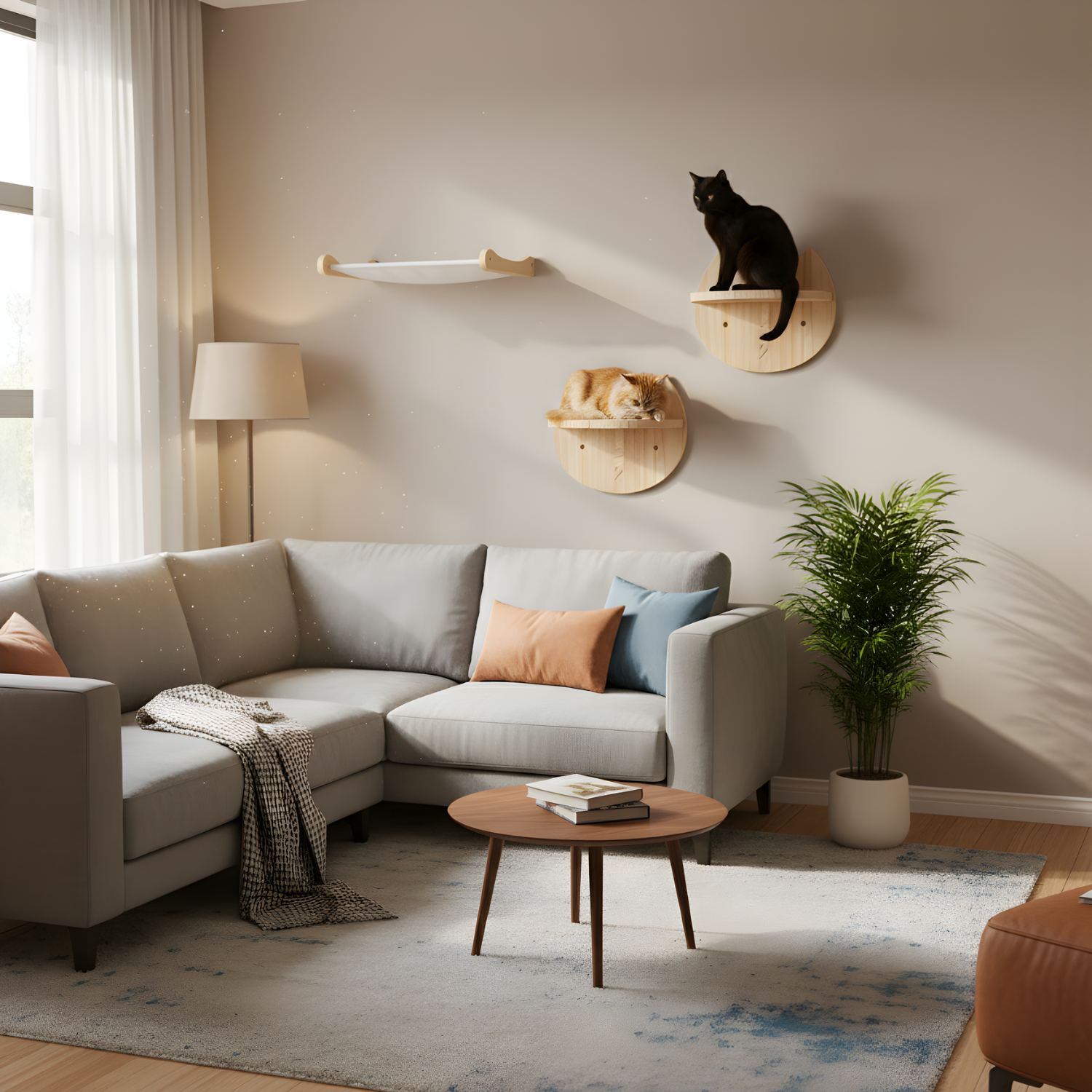 Ischia - Wall-Mounted Cat Perch and Activity Suite