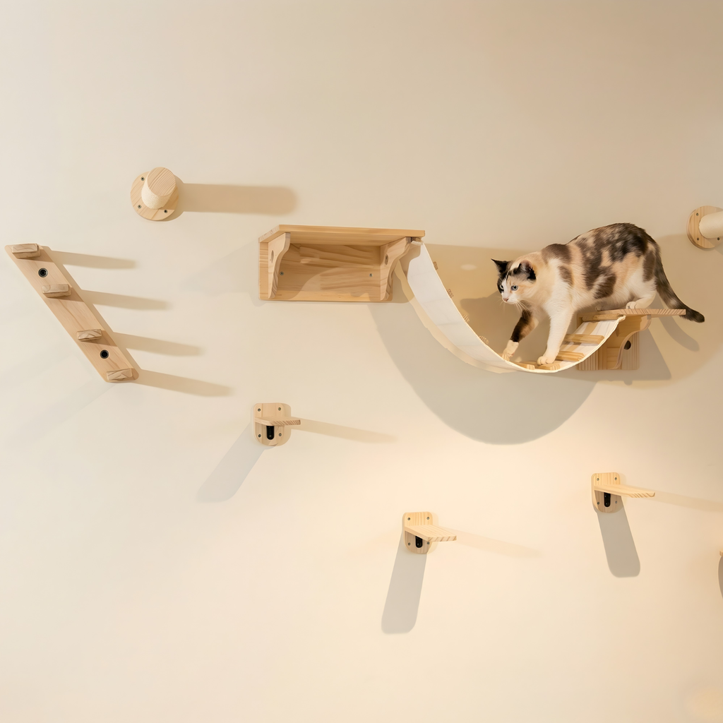 Ischia - Wall-Mounted Cat Perch and Activity Suite