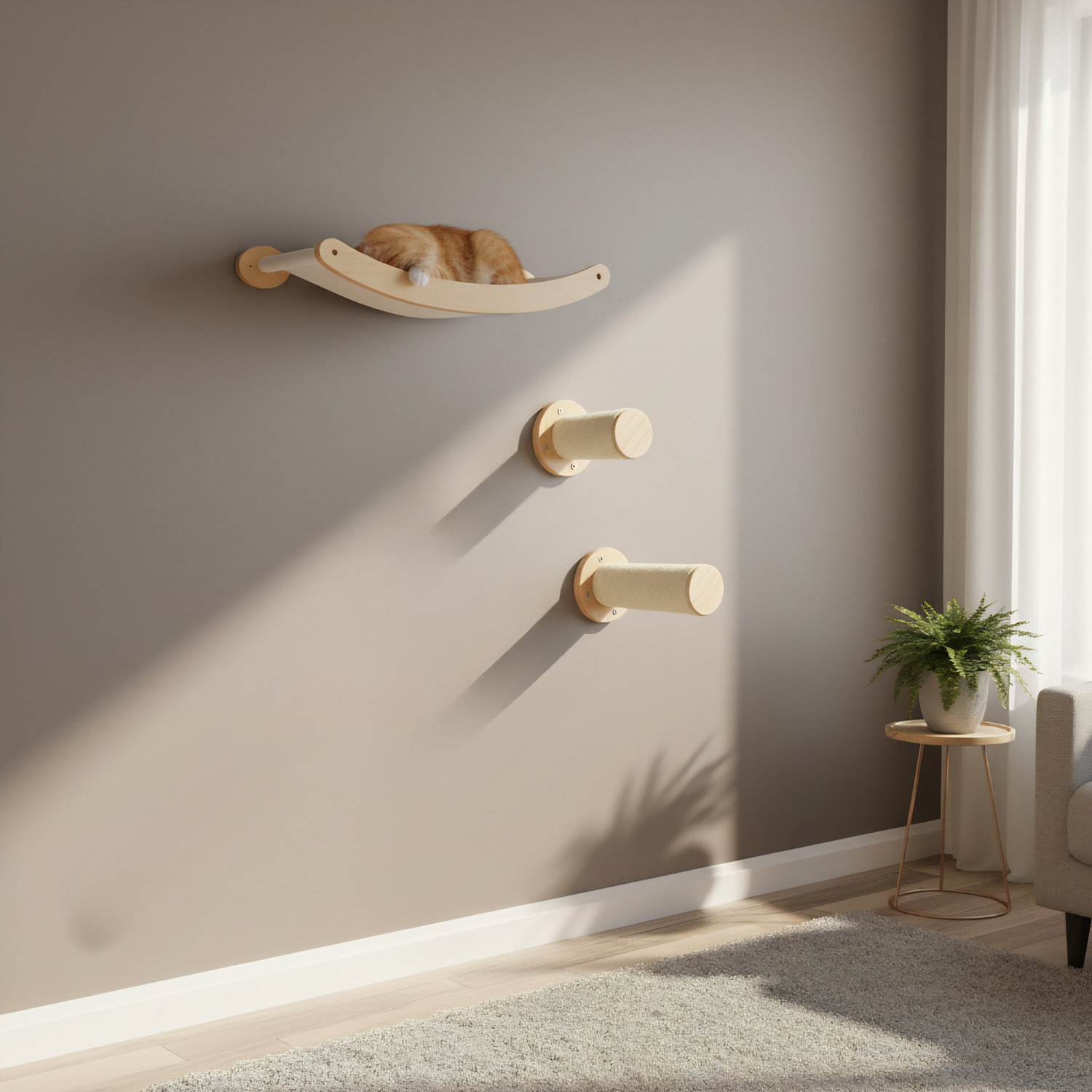 Ischia - Wall-Mounted Cat Perch and Activity Suite