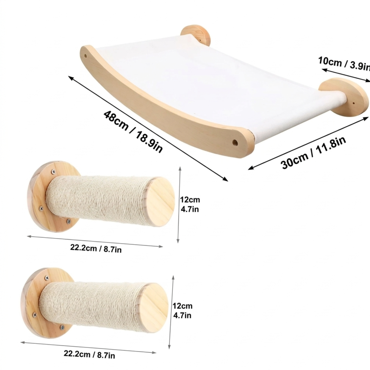 Ischia - Wall-Mounted Cat Perch and Activity Suite