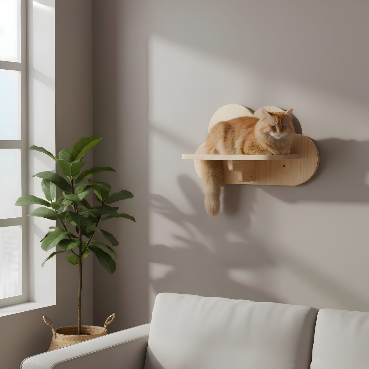 Ischia - Wall-Mounted Cat Perch and Activity Suite