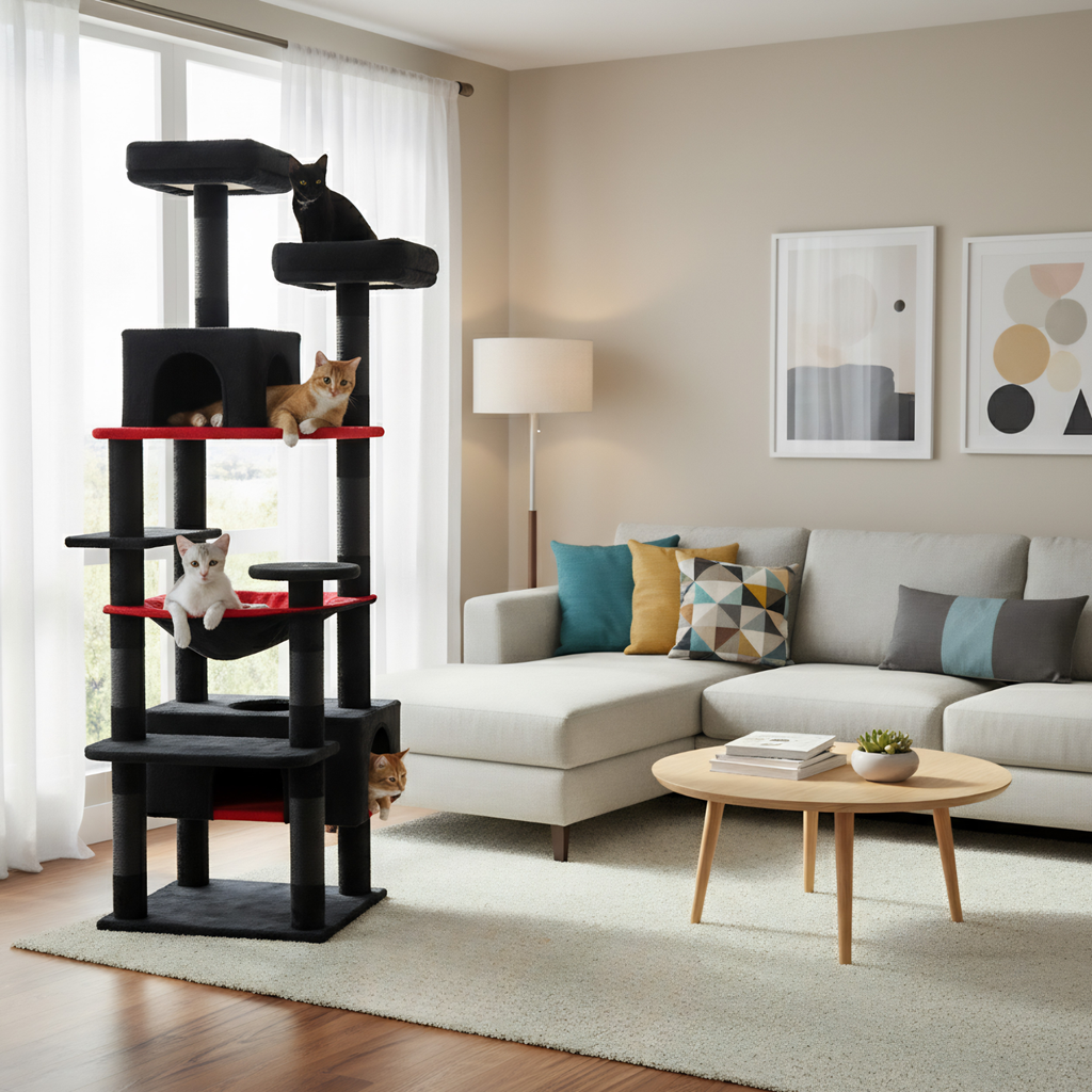 Milano - 53-72" Cat Tree Tower for Indoor Cats