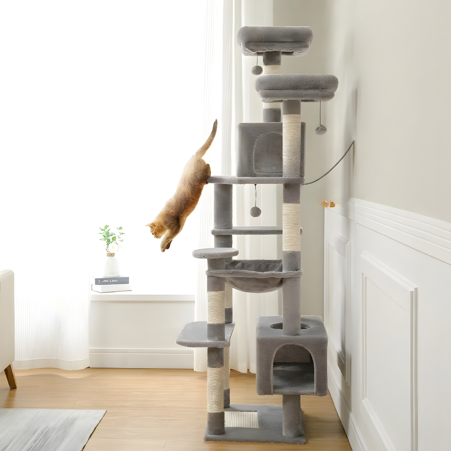 Milano - 53-72" Cat Tree Tower for Indoor Cats