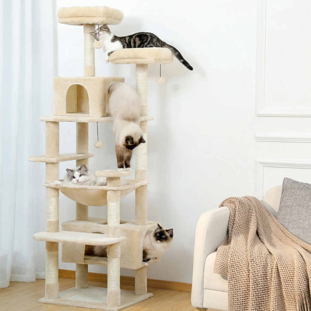 Milano - 53-72" Cat Tree Tower for Indoor Cats