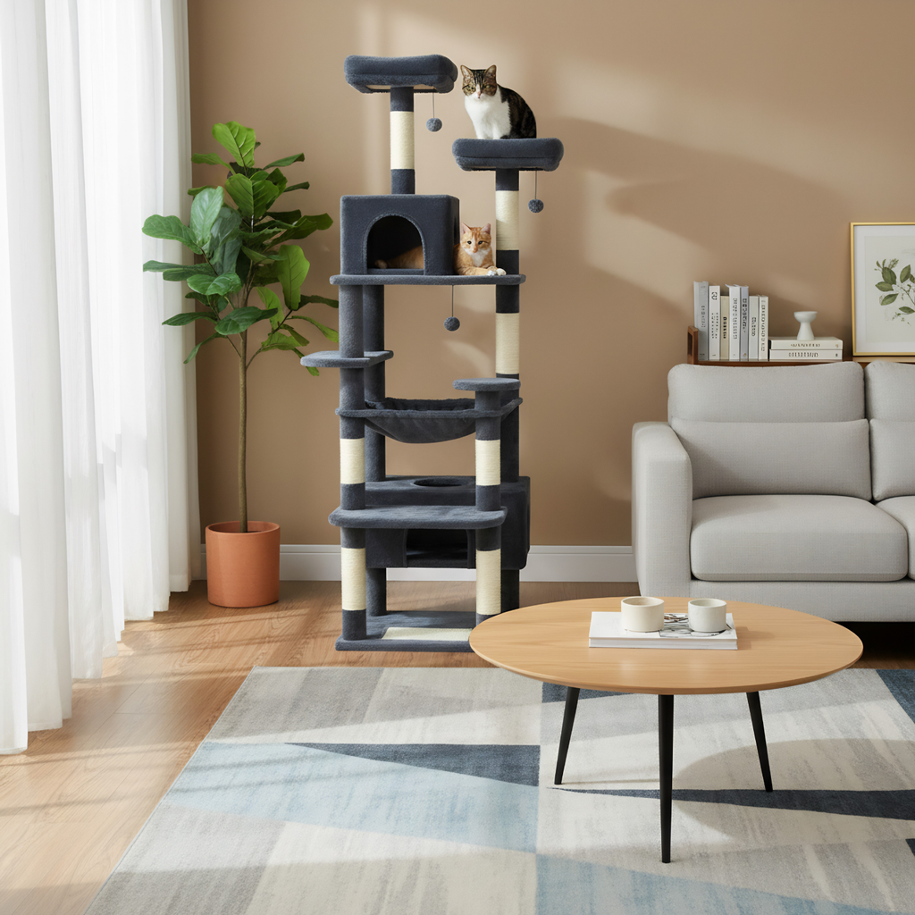 Milano - 53-72" Cat Tree Tower for Indoor Cats