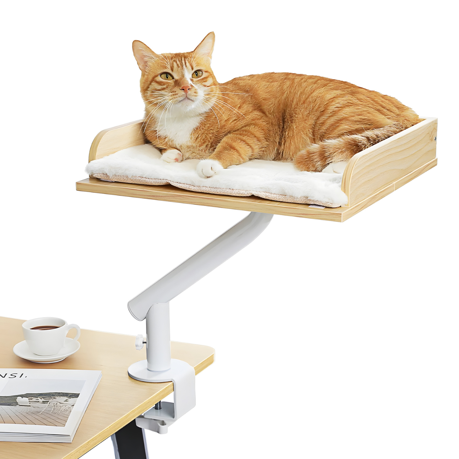 Stromboli - 15x15" Modern Wood Rotating Workspace Cat Perch