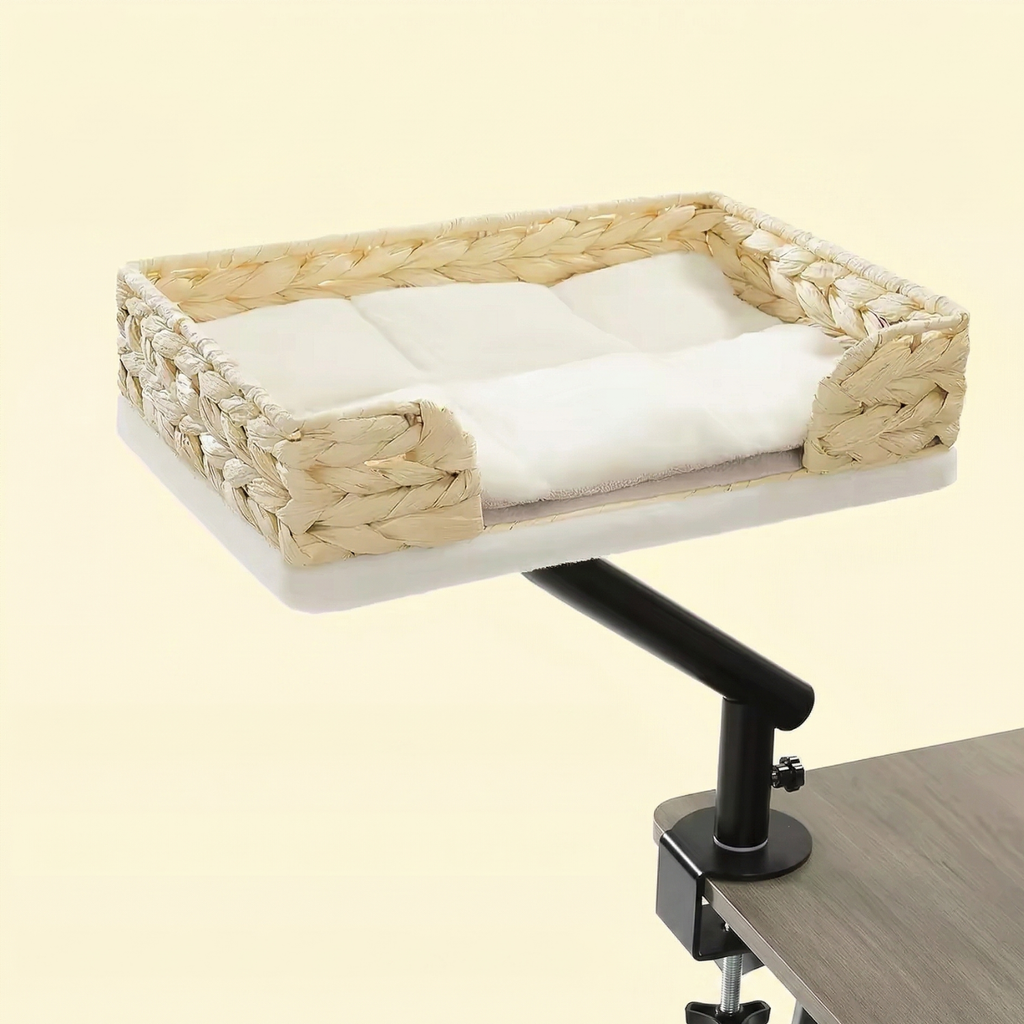 Procida - 12x16" Woven Rattan Style Rotating Workspace Cat Perch