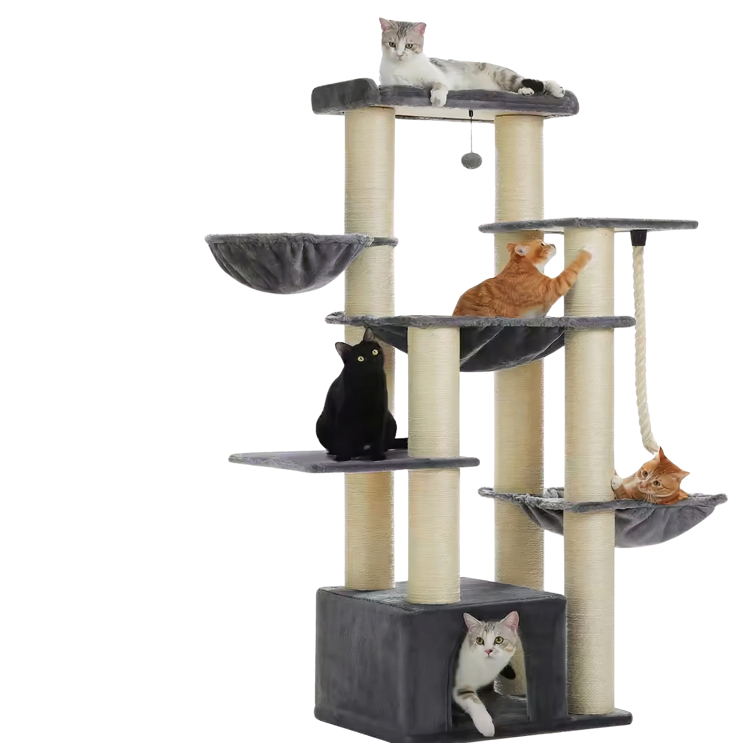 Rome – 70.9" Big Cat Tree for Large Cats with Multi-Level Comfort & Stability