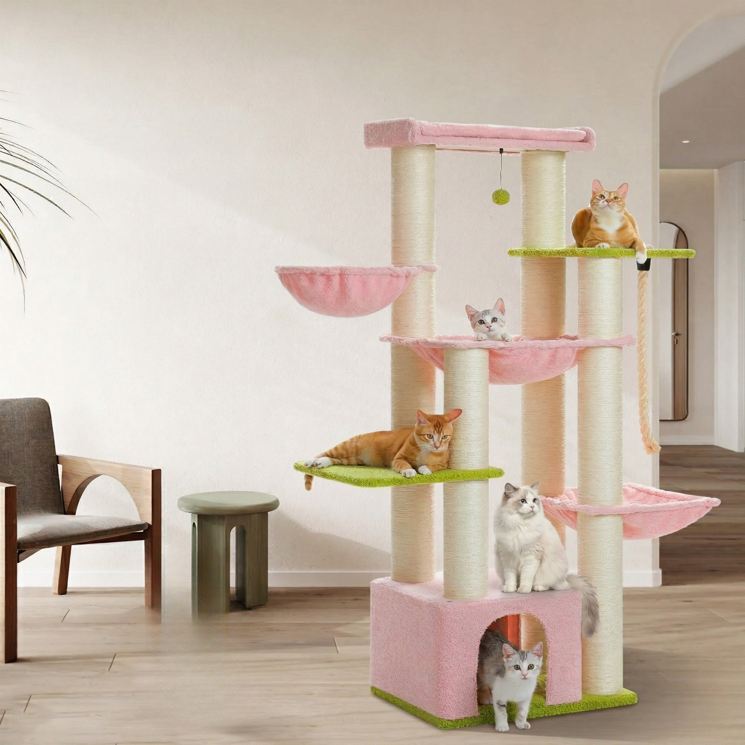 Rome – 70.9" Big Cat Tree for Large Cats with Multi-Level Comfort & Stability