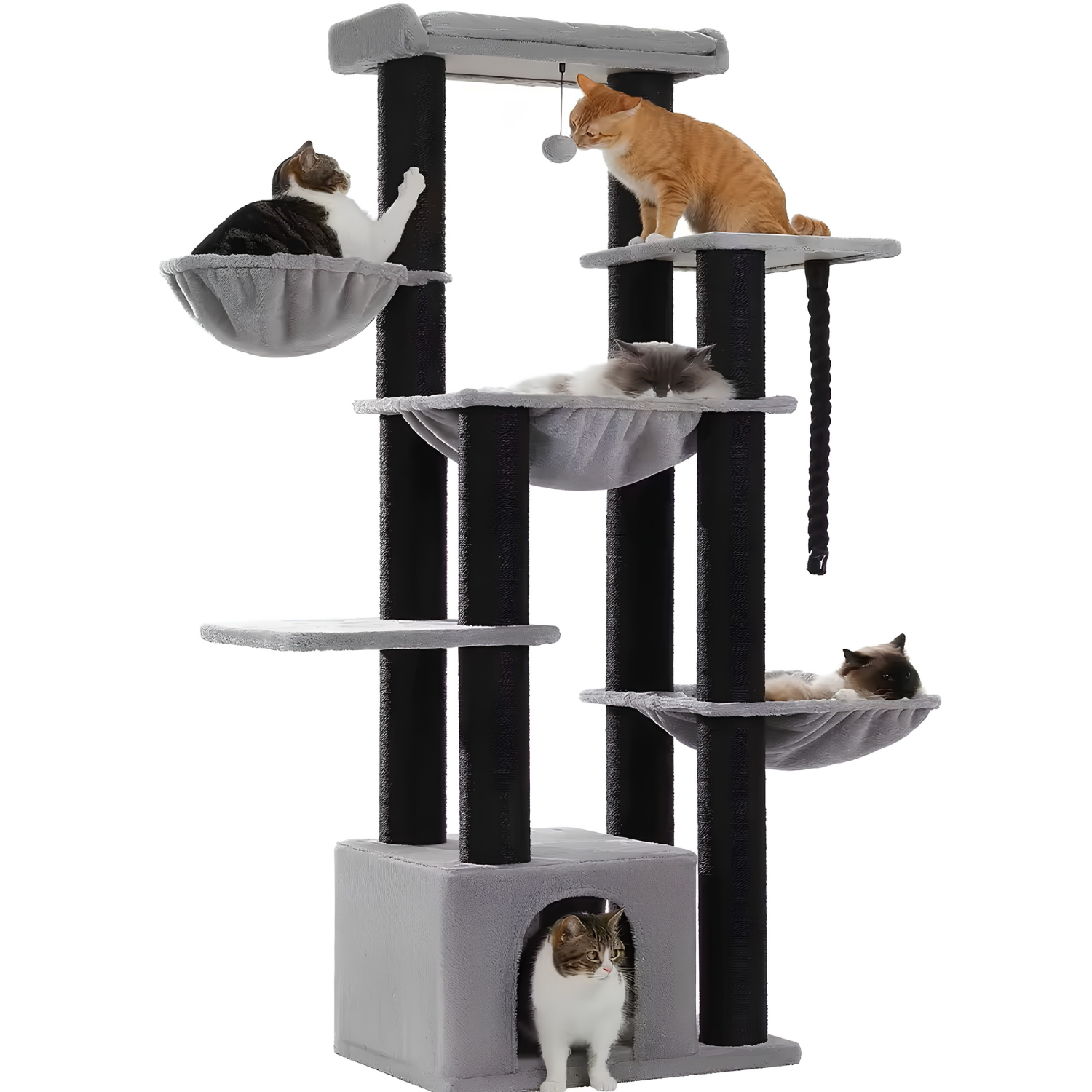 Rome – 70.9" Big Cat Tree for Large Cats with Multi-Level Comfort & Stability