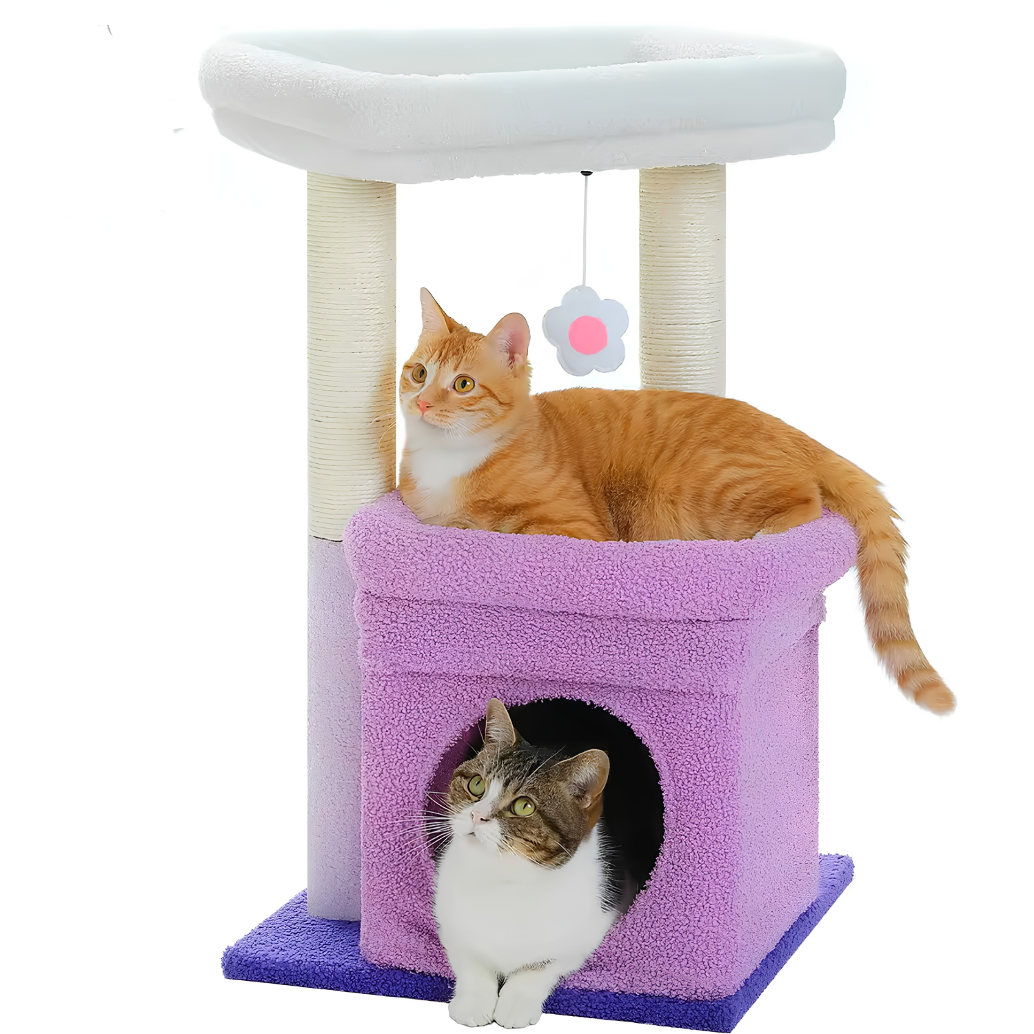 Sicily - 17" Cat Tree with Wide Perch & Cozy Hideaway