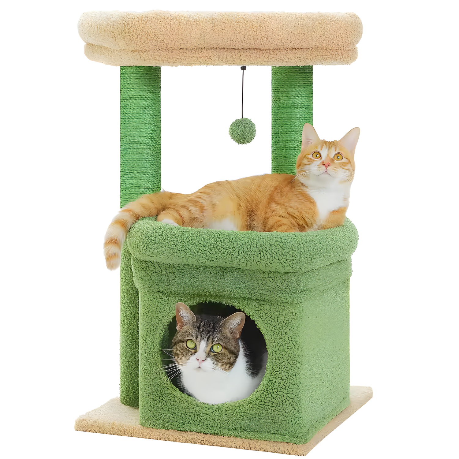Sicily - 17" Cat Tree with Wide Perch & Cozy Hideaway