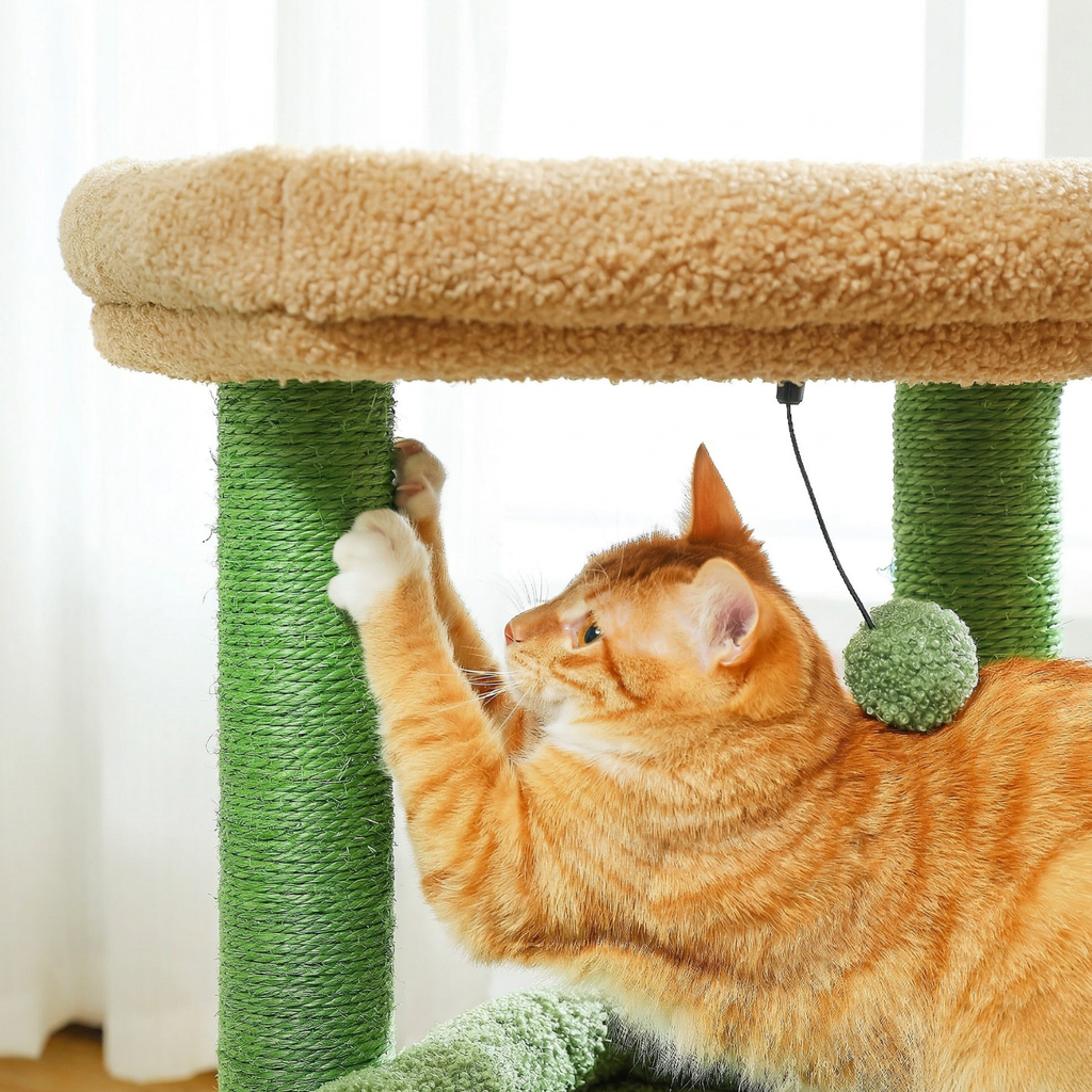 Sicily - 17" Cat Tree with Wide Perch & Cozy Hideaway