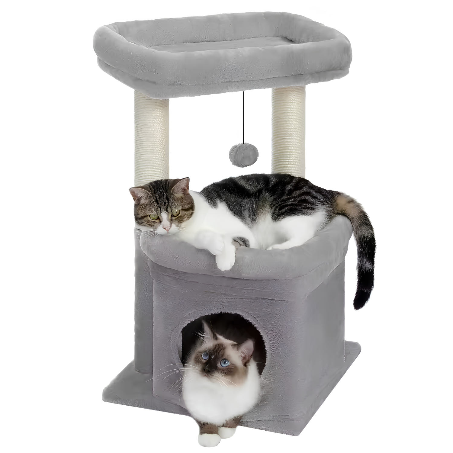Sicily - 17" Cat Tree with Wide Perch & Cozy Hideaway