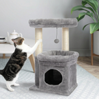 Sicily - 17" Cat Tree with Wide Perch & Cozy Hideaway