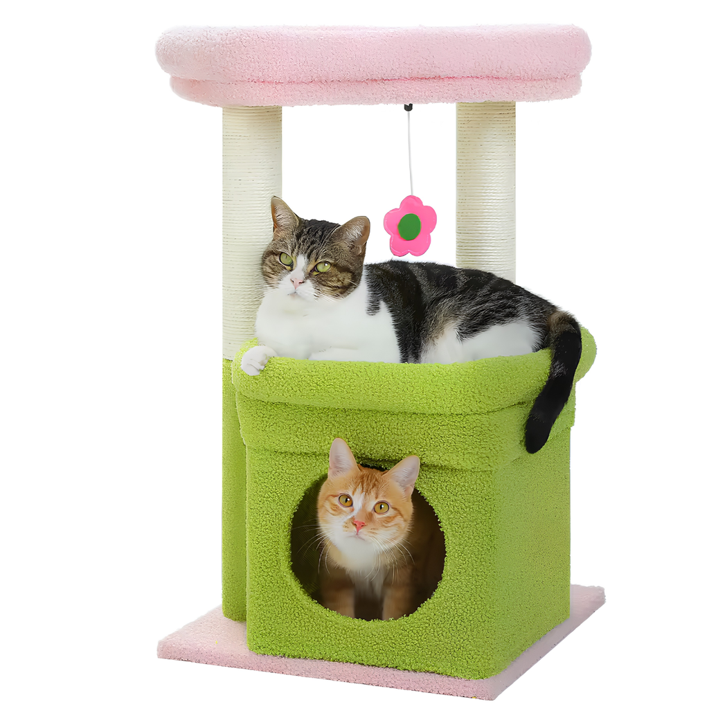 Sicily - 17" Cat Tree with Wide Perch & Cozy Hideaway