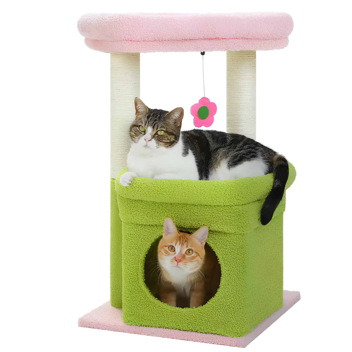 Sicily - 17" Cat Tree with Wide Perch & Cozy Hideaway