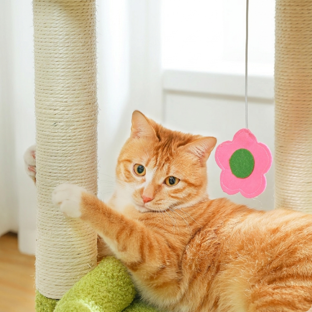 Sicily - 17" Cat Tree with Wide Perch & Cozy Hideaway