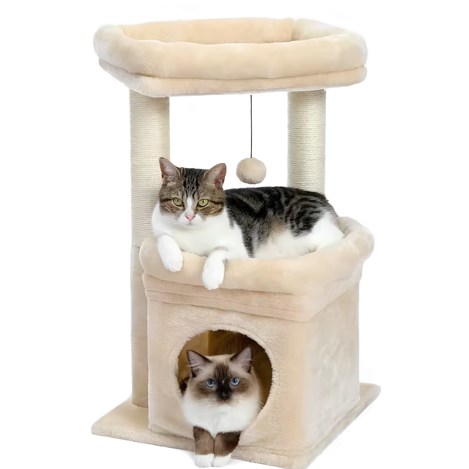 Sicily - 17" Cat Tree with Wide Perch & Cozy Hideaway