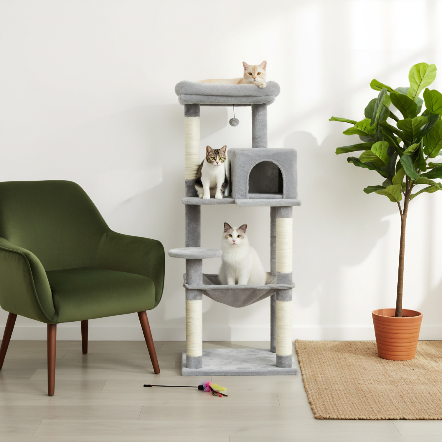 Tuscany - 56.3" 5-Level Cat Tower for Large Cats